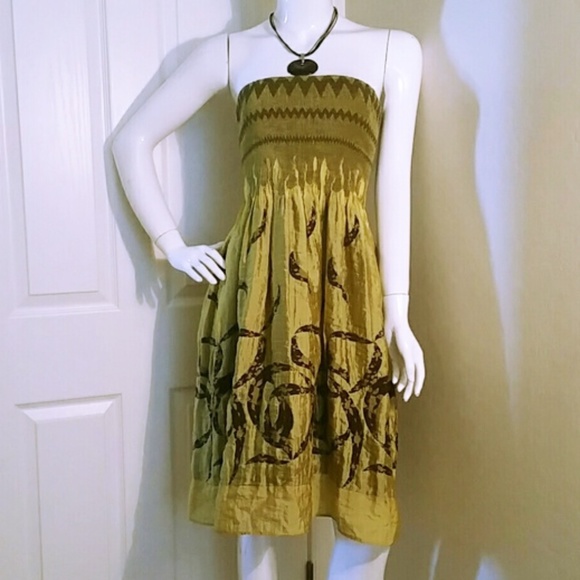lapis strapless dress